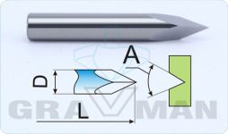 N3G31001 гравер конический пирамидка (ABS, ПВХ, дерево, оргстекло)