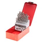 281214E набор сверл по металлу 1-10 мм 19 шт DIN338 HSSE-Co8 VA 130° в металлическом кейсе